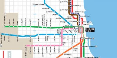 Mapu Chicago modrej čiare