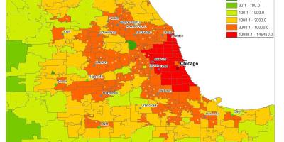 Demografické mapu Chicago