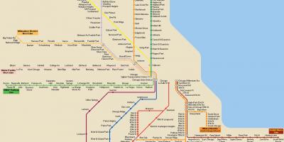 Chicago verejnej dopravy mapu