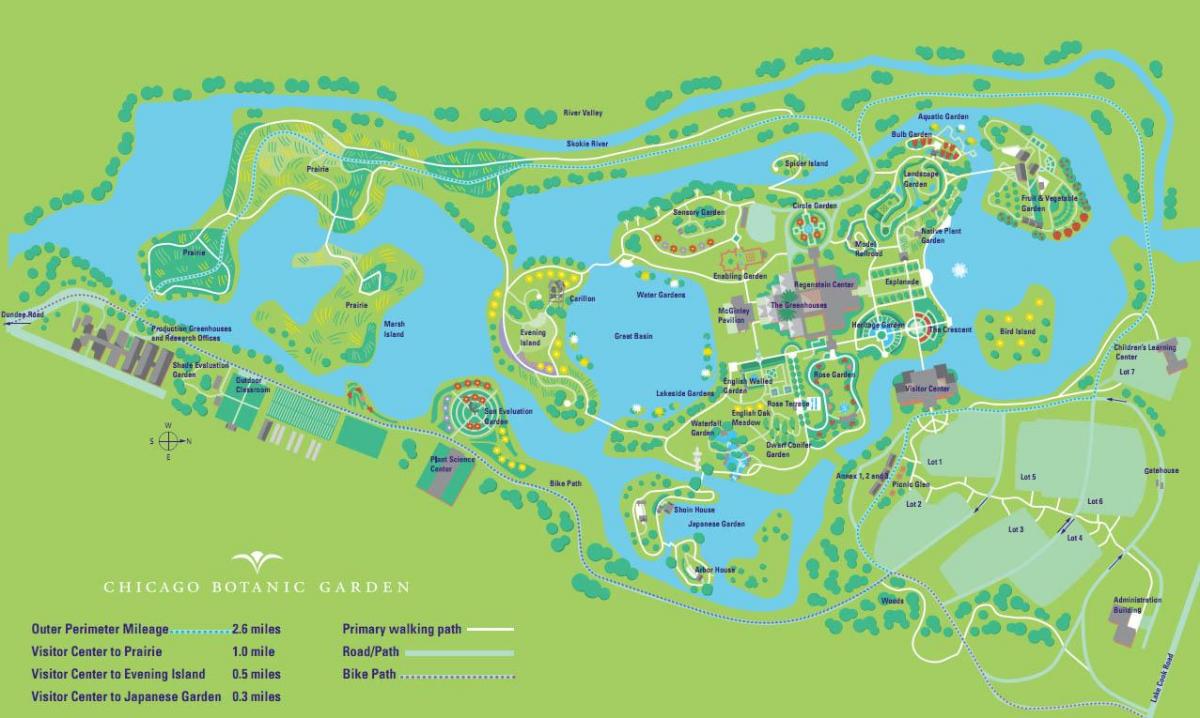 Chicago botanická záhrada mapu