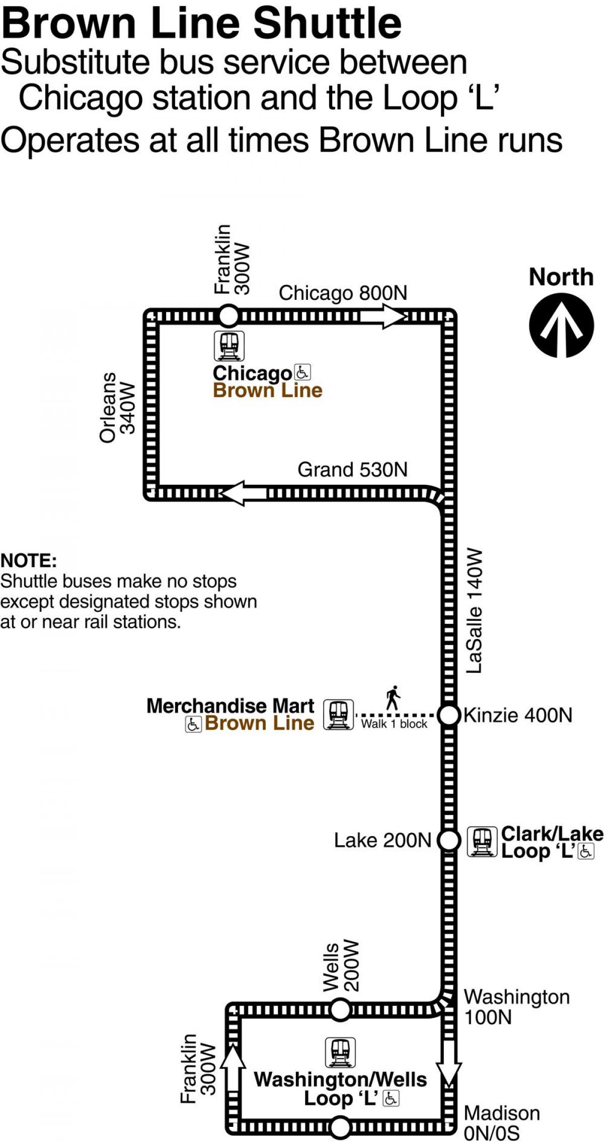 Chicago brown line mapu