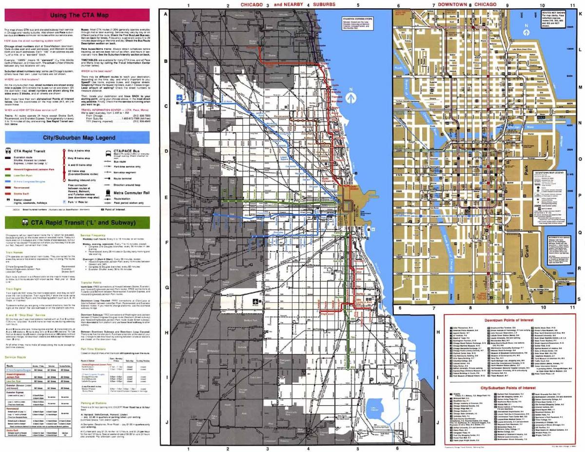 autobusovej trasy Chicago mapu