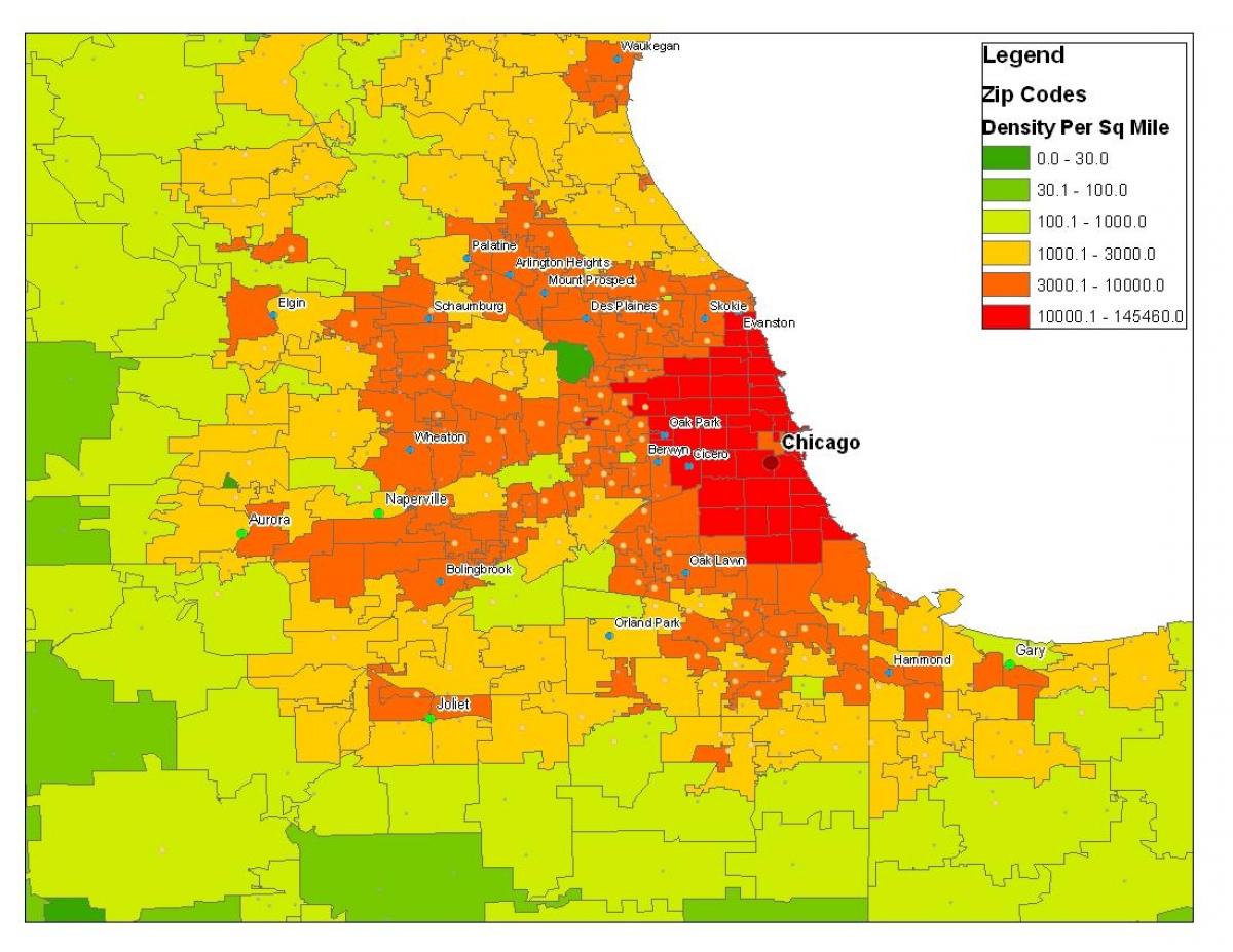demografické mapu Chicago