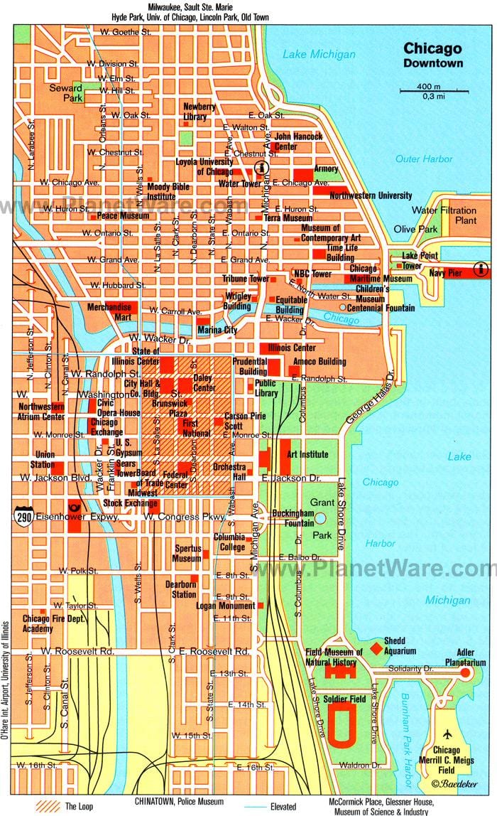mapa múzeí v Chicagu