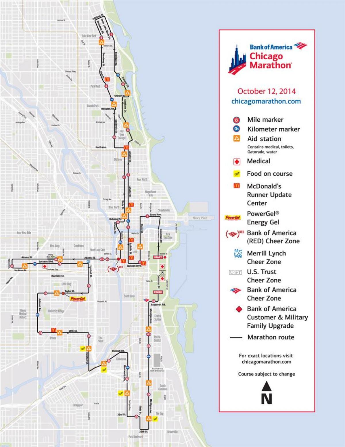 Chicago maratón mapu