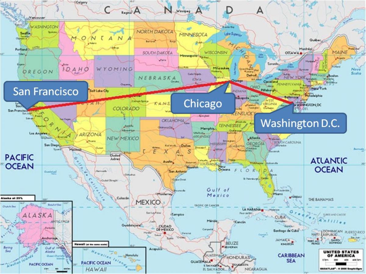 Chicago v USA mapu