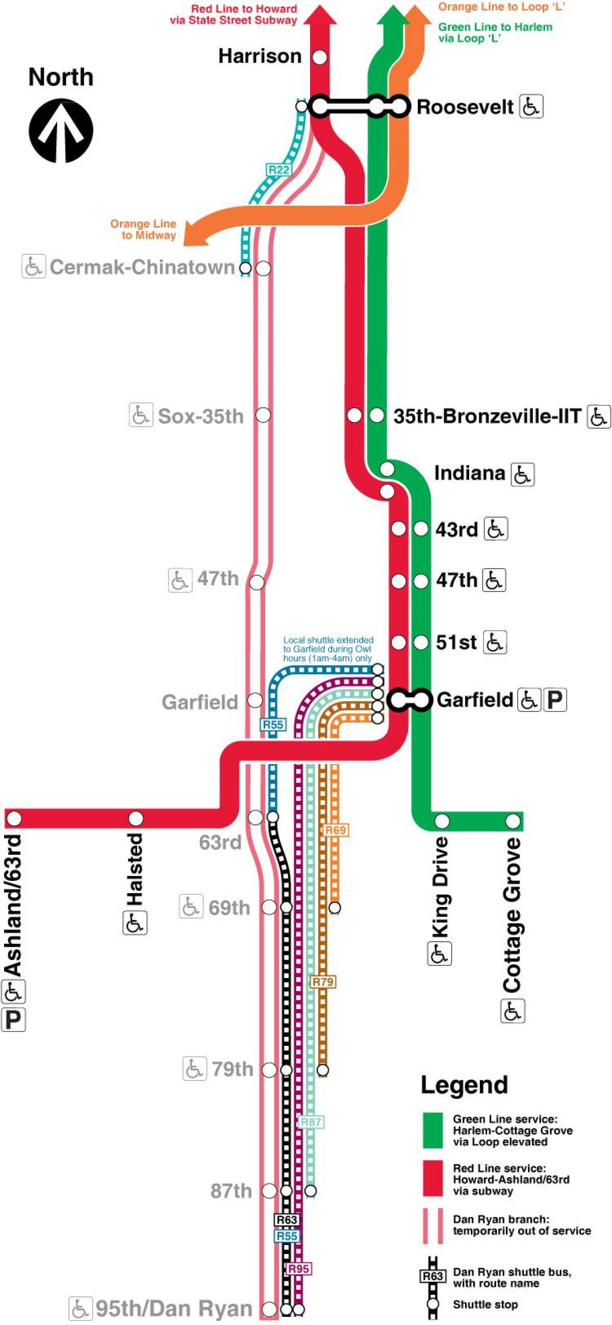 Chicago cta red line mapu