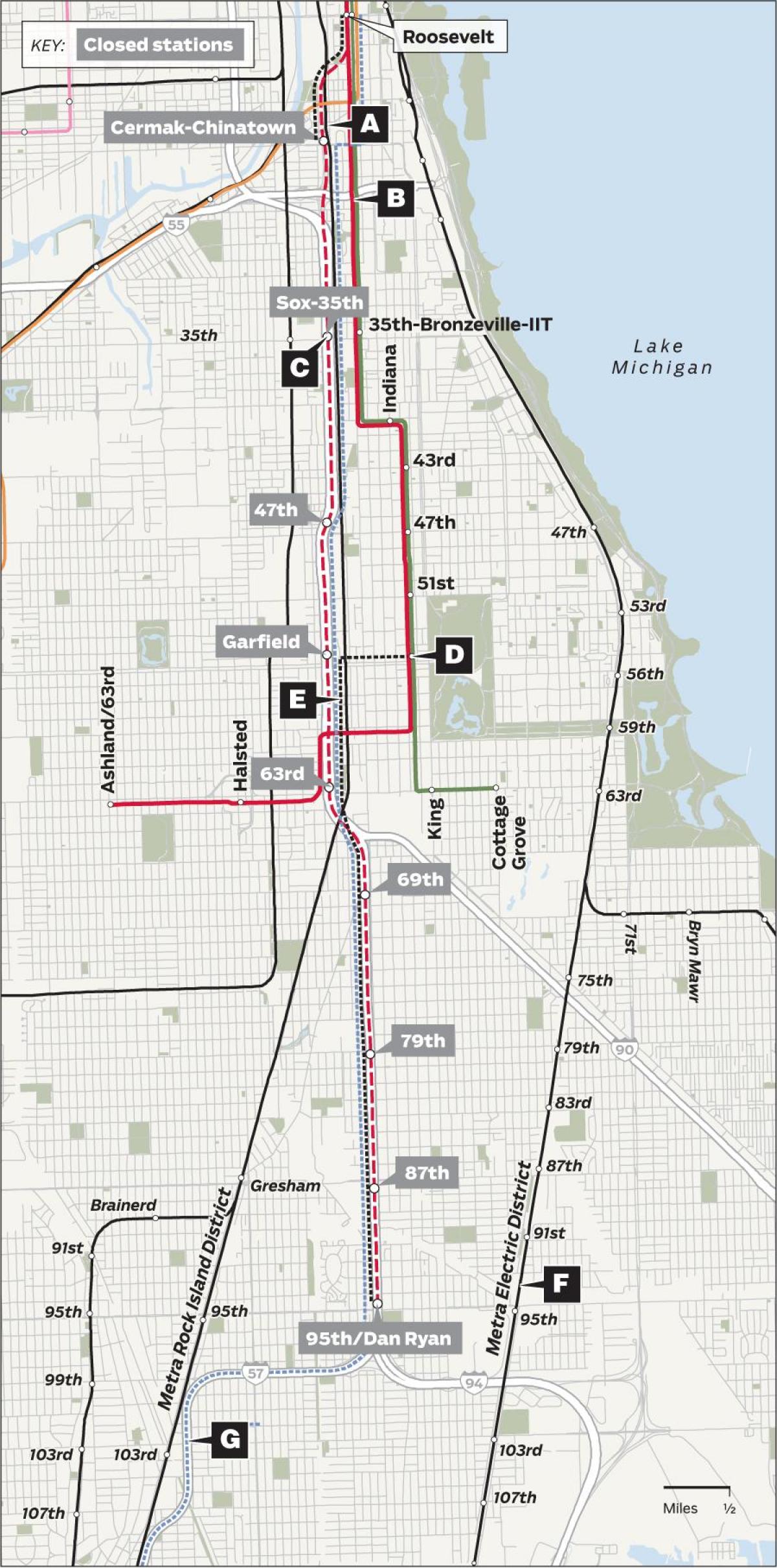 redline Chicago mapu