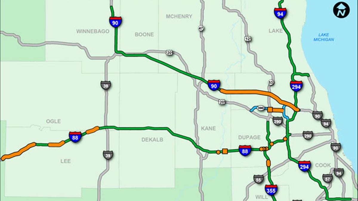 Chicago tollway mapu