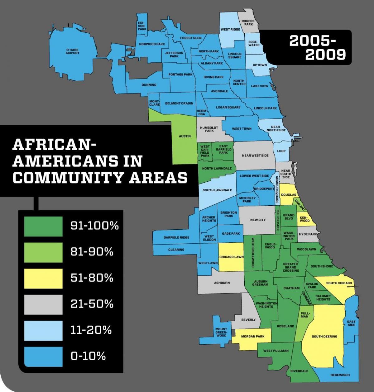 Chicago okolí trestnej činnosti mapu