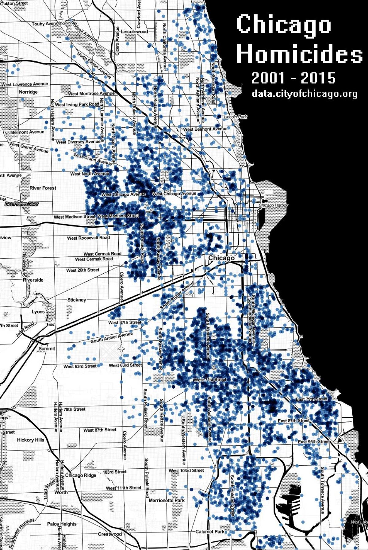 Chicago vraždy mapu