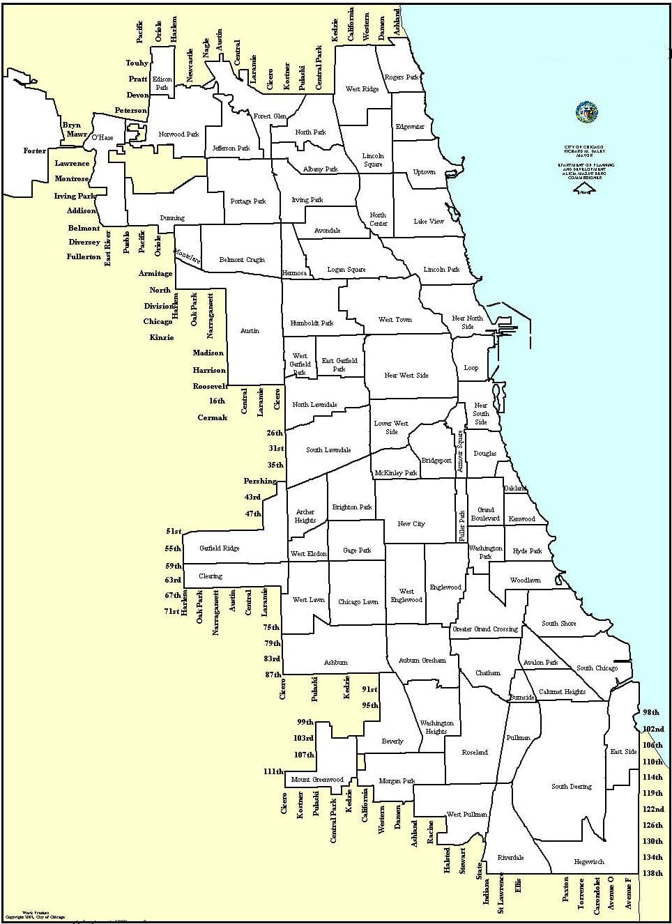 územné mapu Chicago
