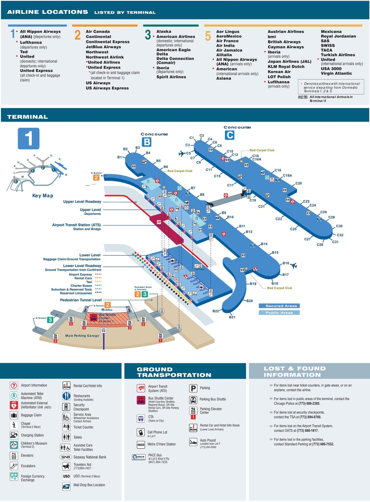 mapa ord terminál 1, mapu Chicago