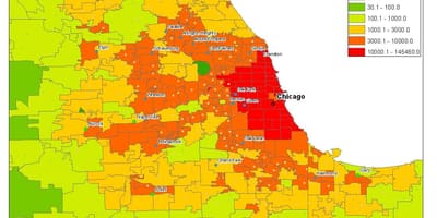 Demografické mapu Chicago