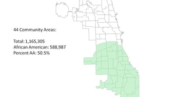 Južnej strane Chicago mapu