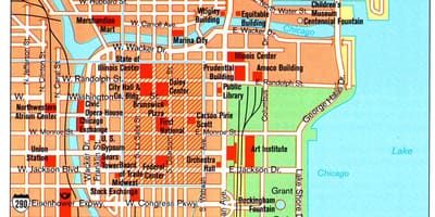 Mapa múzeí v Chicagu