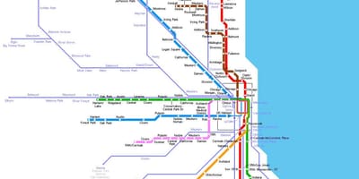Chicago metro station mapu