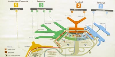 Mapa O Hare terminálov