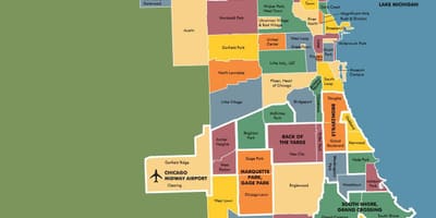 Mapa štvrtí v Chicagu