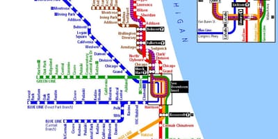 Metro v Chicagu mapu